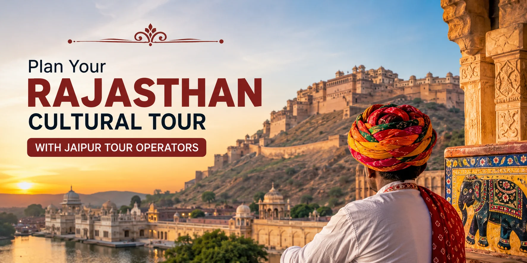 Rajasthan cultural tour with Jaipur tour operators showcasing Amer Fort, traditional Rajasthani culture, and heritage travel experience
